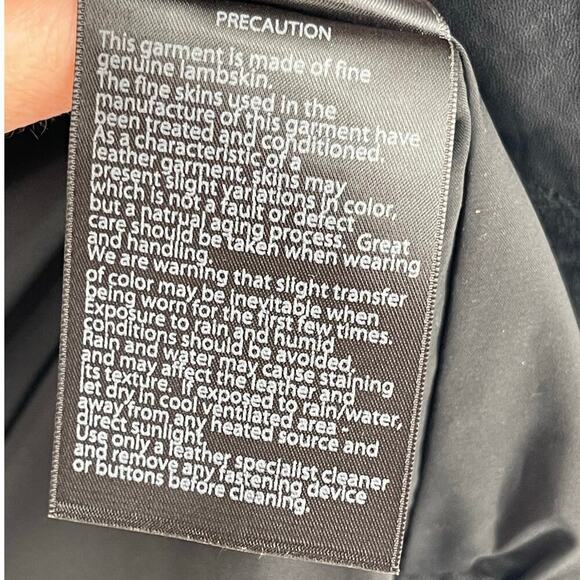 Mackage Black Miela-N Belted Lambskin Leather Moto Motorcycle Biker Jacket XS - Picture 10 of 10